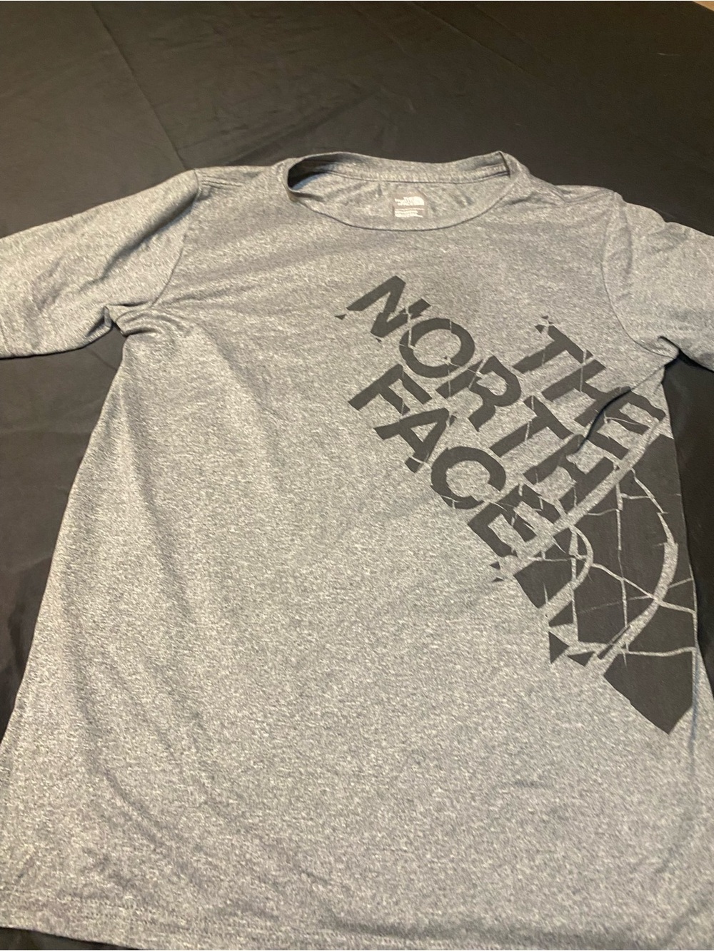 The North Face Boys Gray Logo Short Sleeve Tee